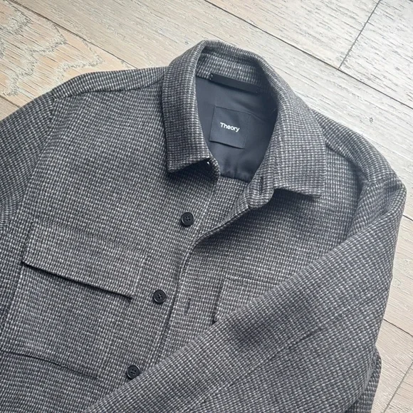 Theory Men's Charcoal Shirt Jacket - Picture 2 of 3